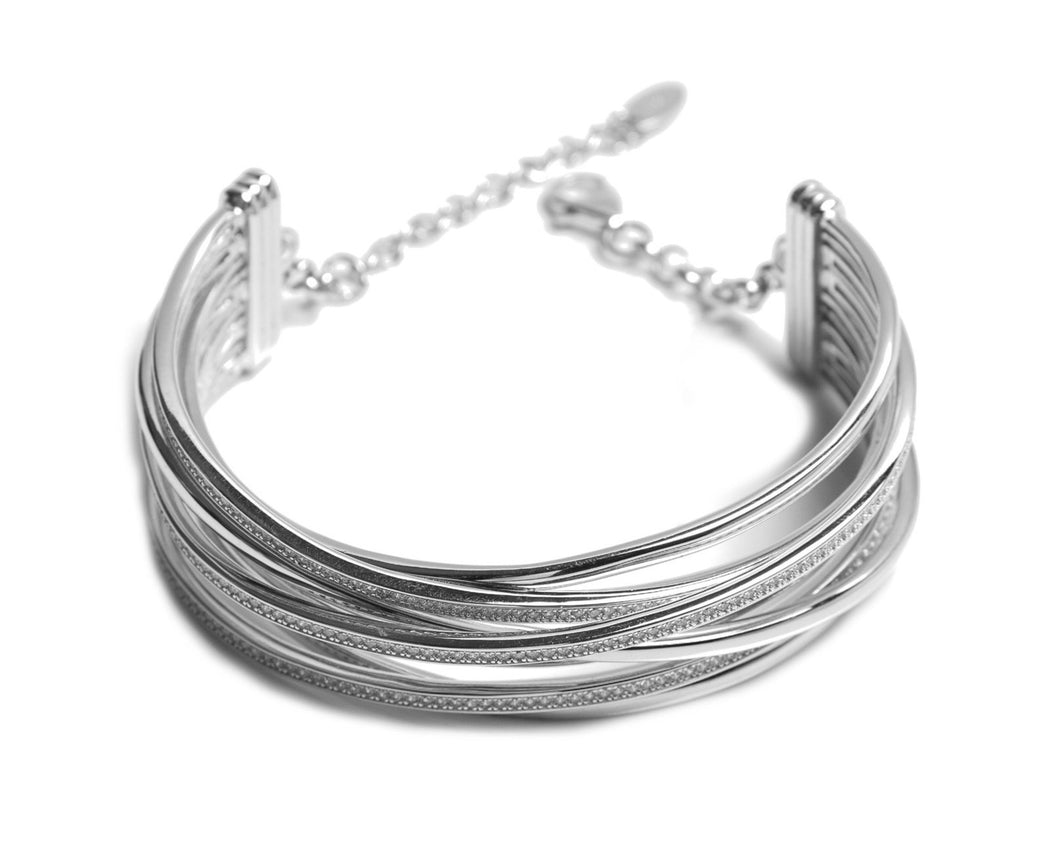 Fancy Multi Wire Open Bangle Bracelet