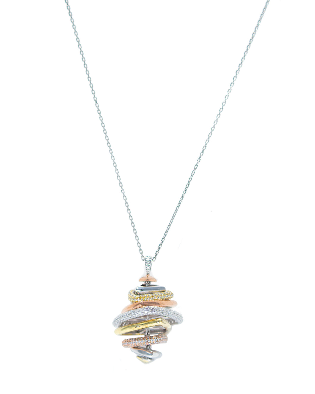 3-TONE TORNADO NECKLACE